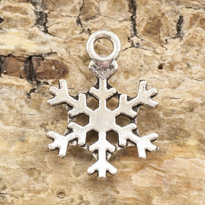 Berlock Snöflinga G 13x17 mm, Antiksilver (st)