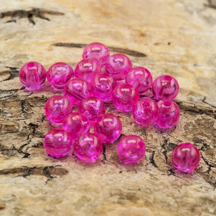 Akrylpärla transparent 6 mm, Rosa (50st)