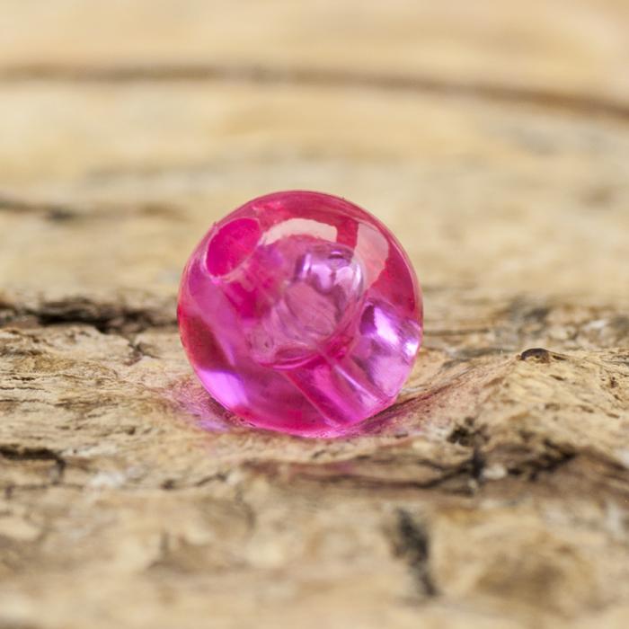 Akrylpärla transparent 6 mm, Rosa (50st)