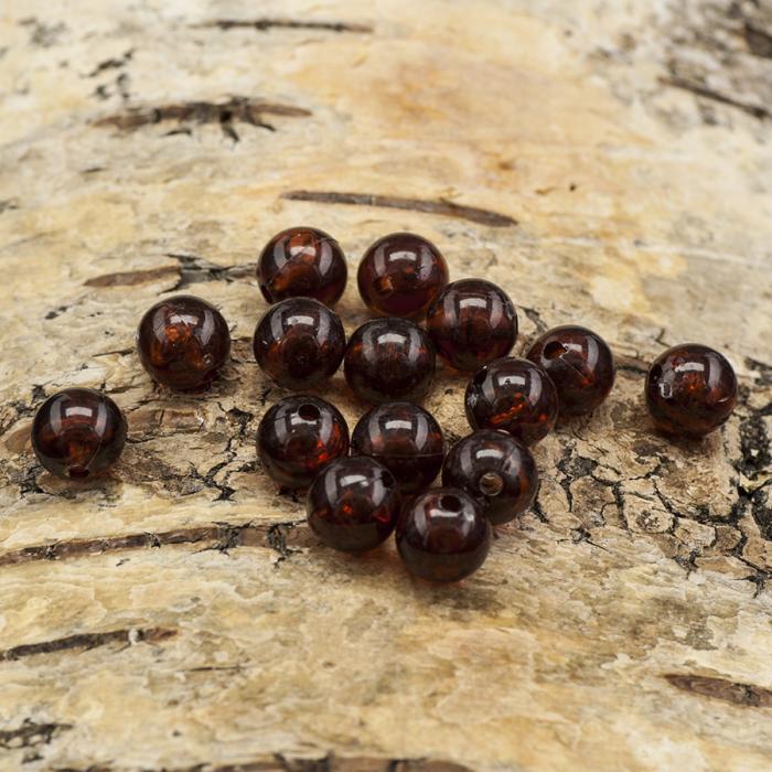Akrylpärla transparent 8 mm, Brunröd (30st)
