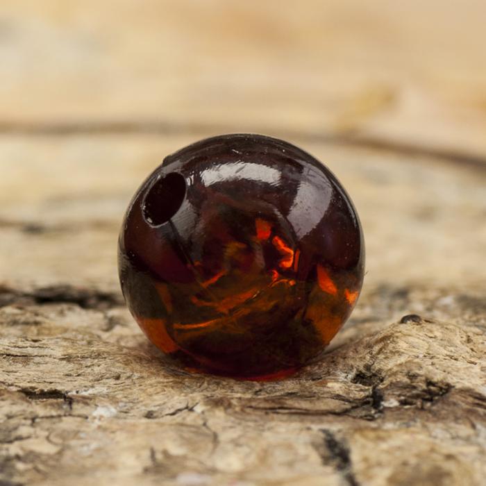 Akrylpärla transparent 8 mm, Brunröd (30st)