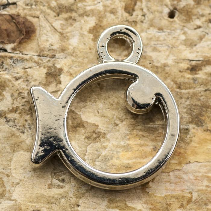 Berlock Fisk 12x13 mm, Silverfärg (st)