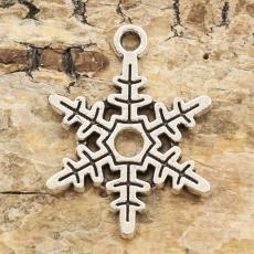 Berlock Snöflinga J 18x24 mm, Antiksilver (st)