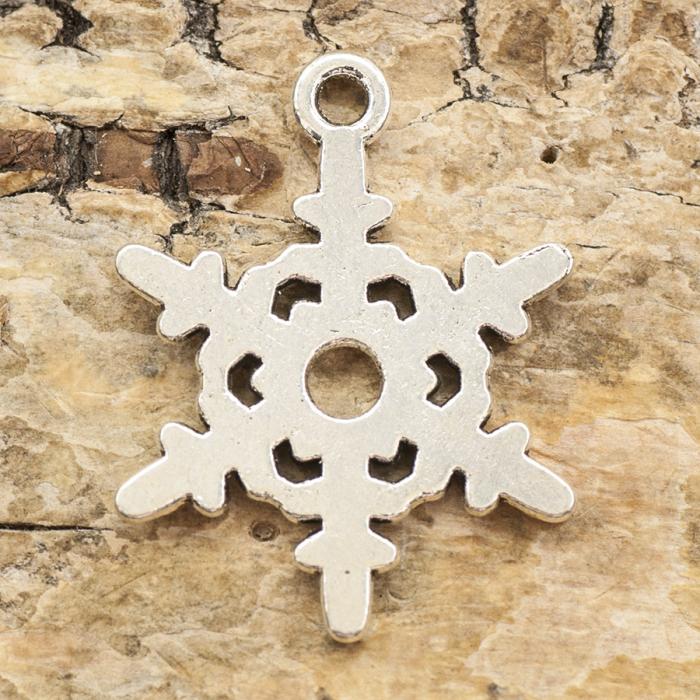 Berlock Snöflinga J 18x24 mm, Antiksilver (st)