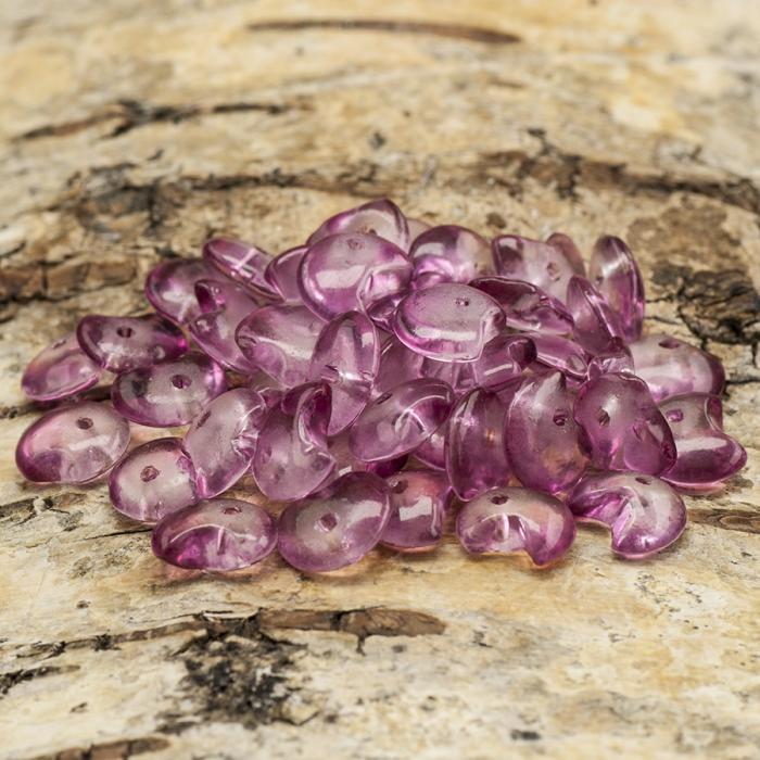 Glaspärla chip 7-8 mm, Bordeaux/Klar (10g)