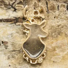 Berlock Rensiluett 13x29 mm, Grå/Guldfärg (st)