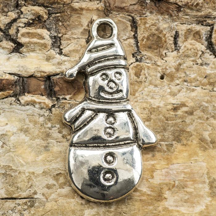 Berlock Snögubbe 13x25 mm, Antiksilver (5st)