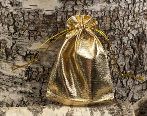 Tygpåse organza 9x12 cm, Guldfärg (st)