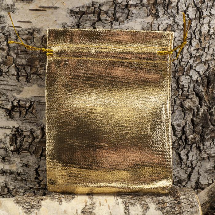 Tygpåse organza 9x12 cm, Guldfärg (st)