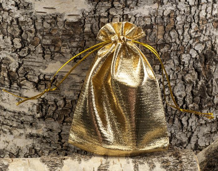 Tygpåse organza 9x12 cm, Guldfärg (st)