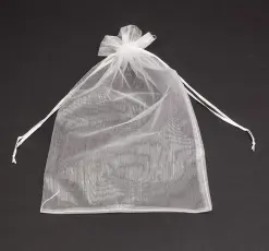 Tygpåse organza 20x30 cm, Vit (st)