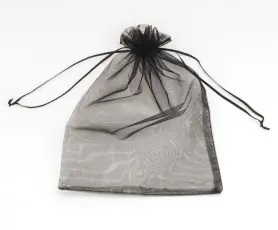 Tygpåse organza 20x30 cm, Svart (st)