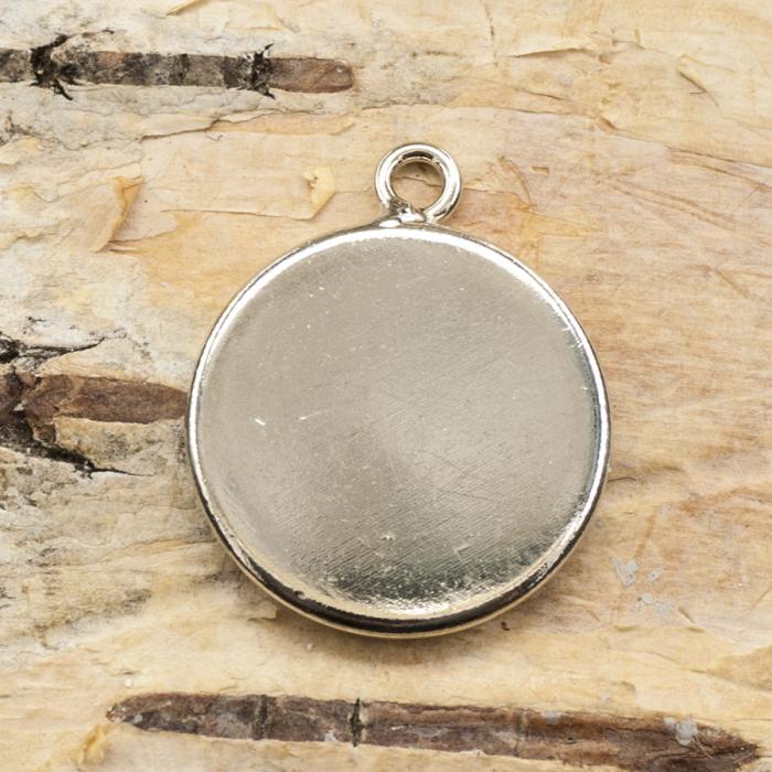 Cabochoninfattning 12 mm, Platinafärg (3st)