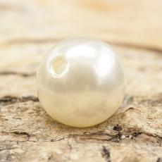 Rund Akrylp&auml;rla 10 mm, Vit (20st)