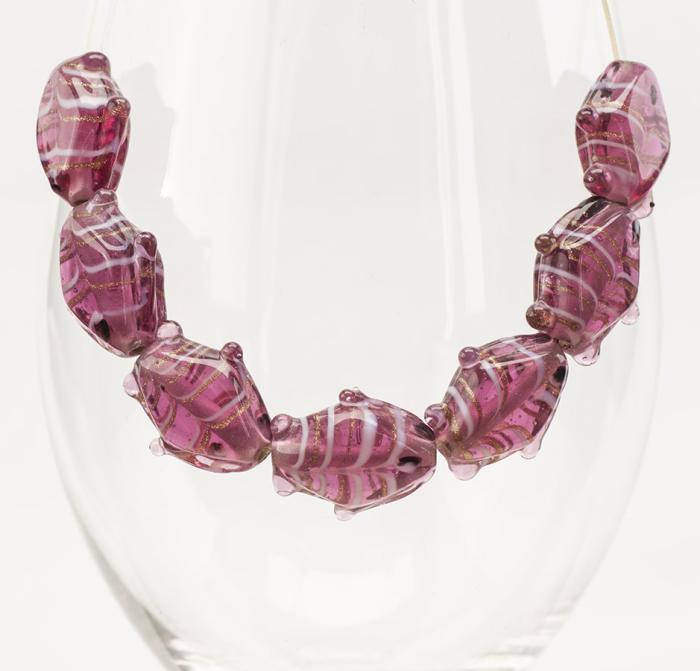 Handgjord Glaspärla Fisk 17x19 mm, Rosa (st)