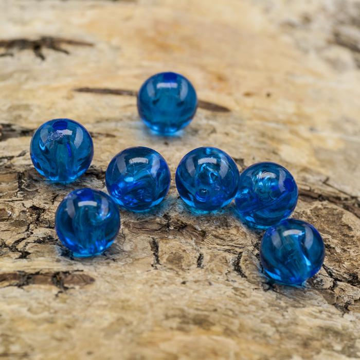 Akrylpärla transparent 8 mm, Blå (30st)
