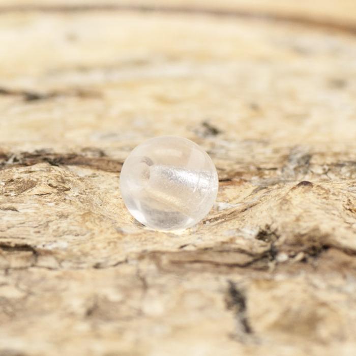 Glaspärla Rund 4 mm, Klar/Korall (60st)