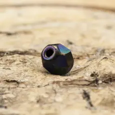 Glaspärla facetterad 3,5x4 mm, Blåsvart AB (30st)