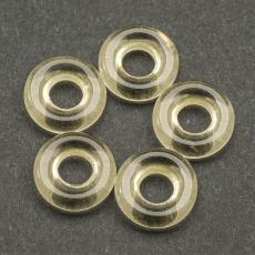 Glaspärla Ring 9x2,5 mm, Transparent gul (5st)