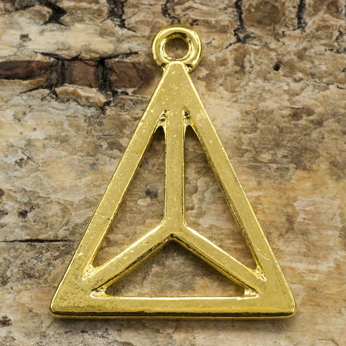 Berlock Tetraeder 21x26 mm, Guldfärg (st)