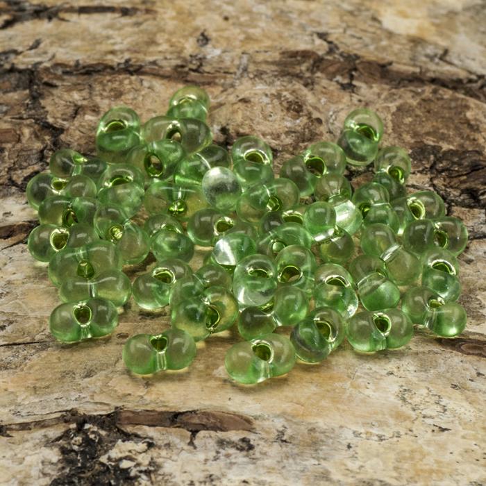 Farfalle crystal silverlined 3x6 mm, Grön (15g)