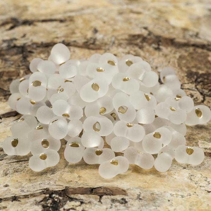Farfalle silverlined matt 3x6 mm, Vit (15g)