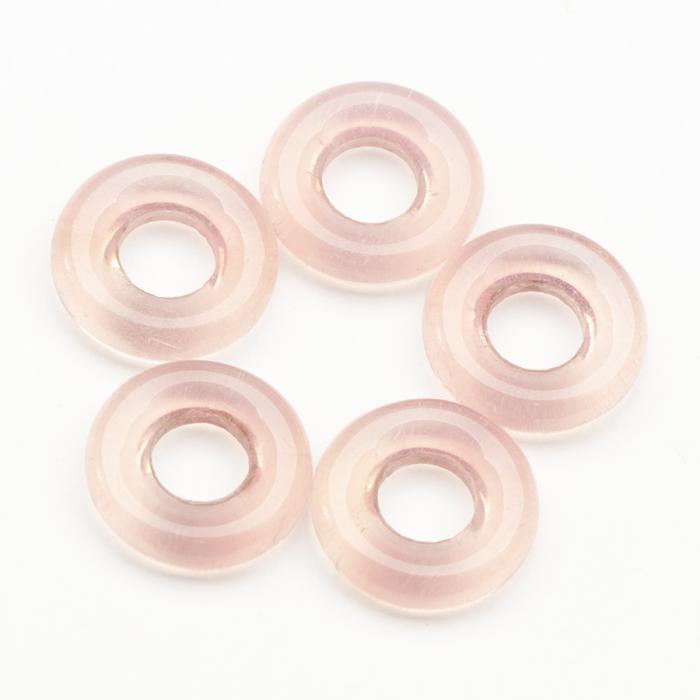 Glaspärla Ring 9x2,5 mm, Rosa (5st)