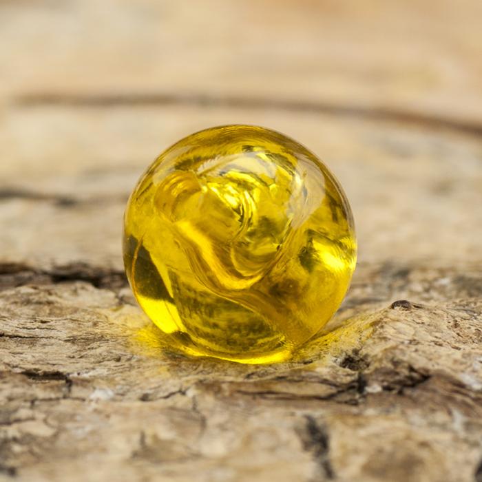 Akrylpärla transparent 8 mm, Gul (30st)