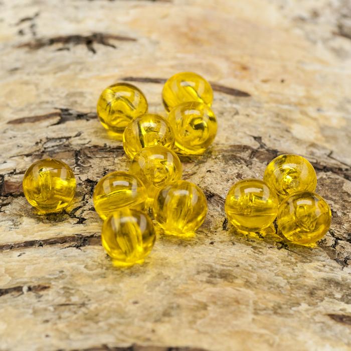 Akrylpärla transparent 8 mm, Gul (30st)