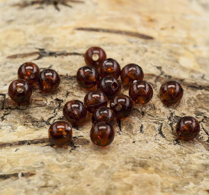 Akrylpärla transparent 6 mm, Brun (50st)