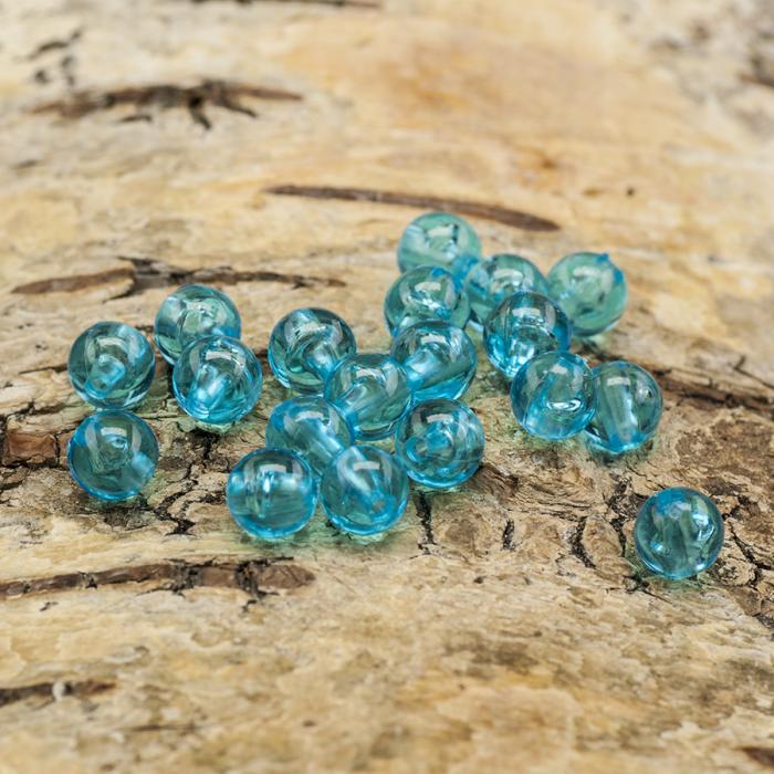 Akrylpärla transparent 6 mm, Turkos (50st)