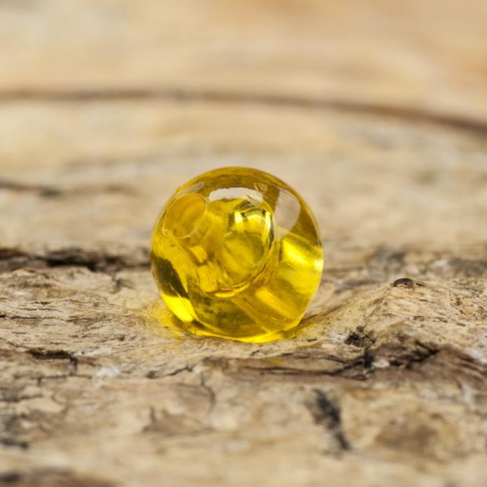 Akrylpärla transparent 6 mm, Gul (50st)