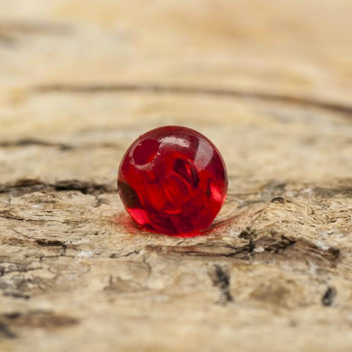 Akrylpärla transparent 6 mm, Röd (50st)