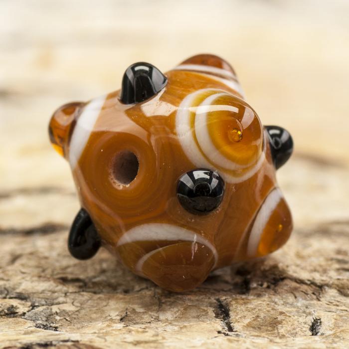 Glaspärla Molekyl 13x11 mm, Chokladbrun (5st)