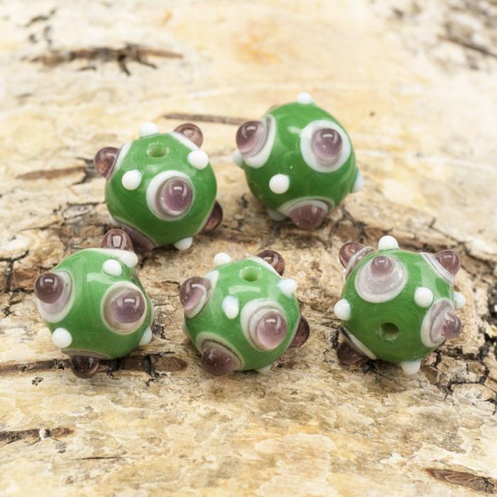 Glaspärla Molekyl 13x11 mm, Grön (5st)