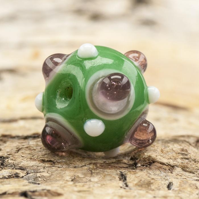 Glaspärla Molekyl 13x11 mm, Grön (5st)
