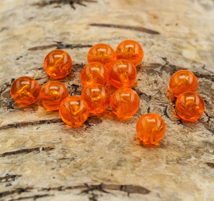 Akrylpärla transparent 8 mm, Orange (30st)