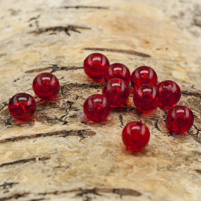 Akrylpärla transparent 8 mm, Röd (30st)