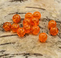 Akrylpärla transparent 8 mm, Orange (30st)