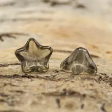 Pärlhållare blommor glas 9x5 mm, Grå (10st)