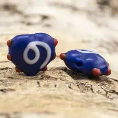Glaspärla Hjärta 17x16 mm, Mörkblå (5st)