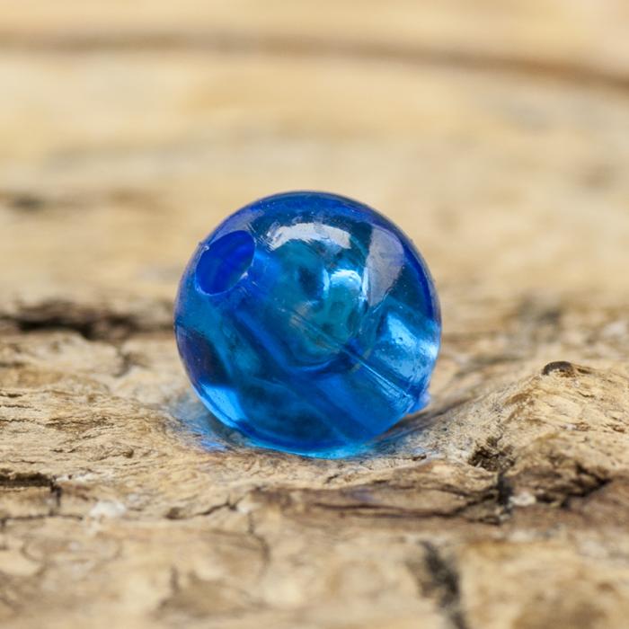 Akrylpärla transparent 6 mm, Blå (50st)