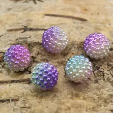 Bubbelpärla 12 mm, Regnbågslila (5st)