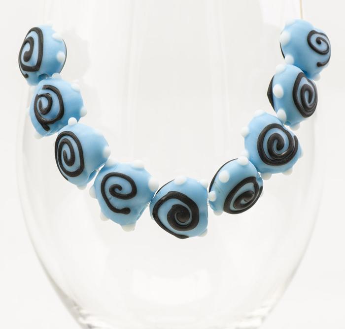 Glaspärla Hjärta 17x16 mm, Turkos (5st)