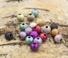 Akrylpärla Stardust 6 mm, Färgmix (40st)