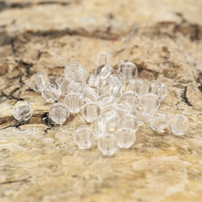 Glaspärla rund 3 mm, Klar (5g)