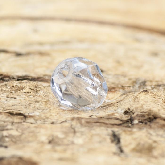 Glaspärla facetterad 4,5x5 mm, Isblå (25st)