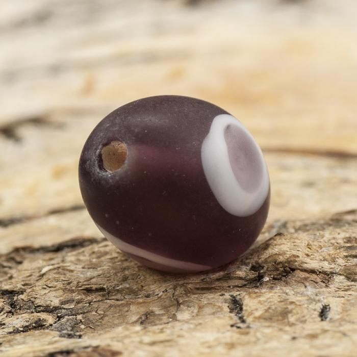 Oval glaspärla prick 11x14 mm, Lila (5st)