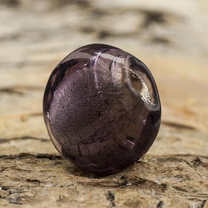 Glaspärla Puck 15 mm, Lila (5st)