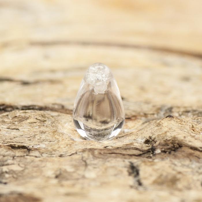 Glaspärla Droppe 4x6 mm, Klar (20st)